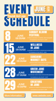 Orange Maximalist Event Schedule  Instagram Story template
