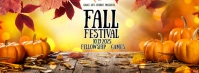 Orange Maximalist Fall Festival Facebook Cover Photo template