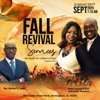 Orange Church Revival Event Instagram Post Template