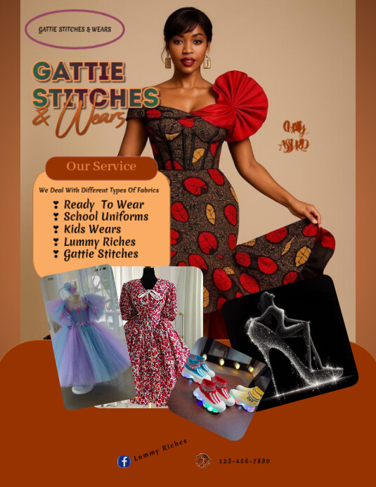 Orange Maximalist Fashion Fixers Flyer (us Letter) template