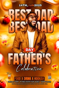 Orange Maximalist Father's Day Banner 4' × 6' template