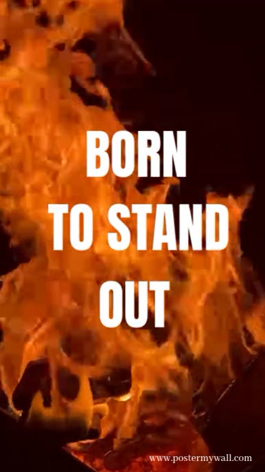 Orange Maximalist Flames Of Uniqueness  Digital Display (9:16) template