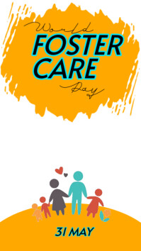 Orange Maximalist Foster Care Day Instagram Story template