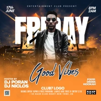 Orange Maximalist Friday Night Club Party  In Instagram Post template