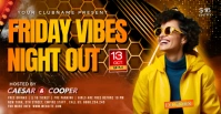 Orange Maximalist Friday Vibes Night Out Facebook Event Cover template