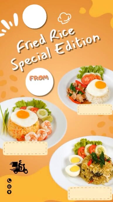Food Animation Fried Rice Orange Maximalist Fried Rice Animation Insta Template | PosterMyWall