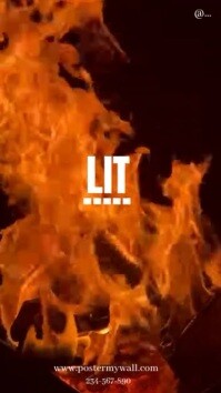 Orange Maximalist Fully Lit🔥- Unstoppable Fire  Digital Display (9:16) template