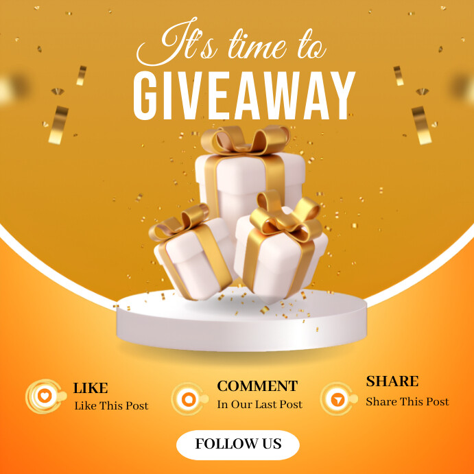 Orange Maximalist Giveaway  Instagram Post template