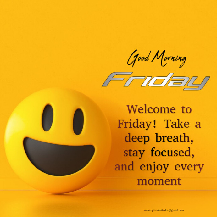Copy of Orange Maximalist Good Morning Friday Logo | PosterMyWall