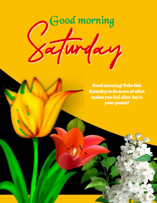 Orange Maximalist Good Morning Saturday Flyer (us Letter) template