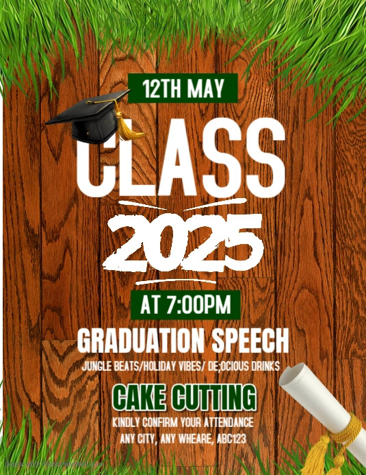 Orange Maximalist Graduation Party Invitation Flyer (us Letter ...
