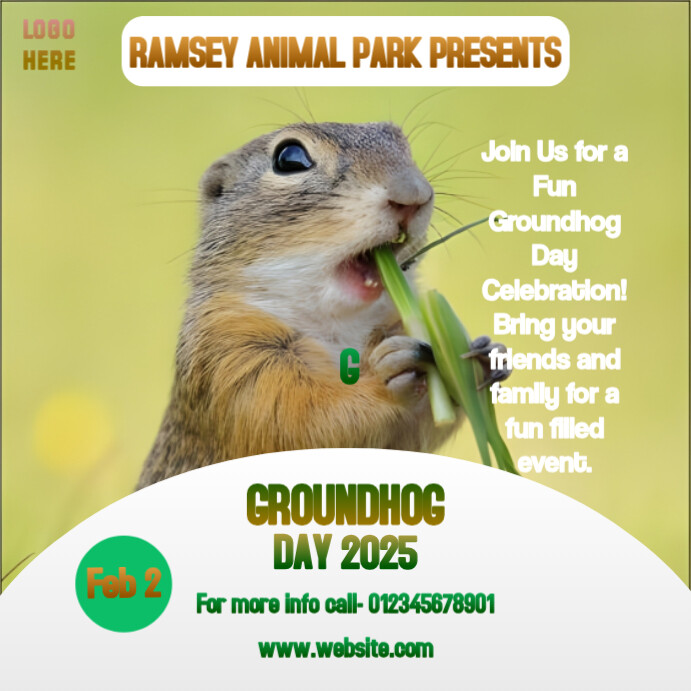 Orange Maximalist Groundhog Day Instagram Post Template Instagram Post ...