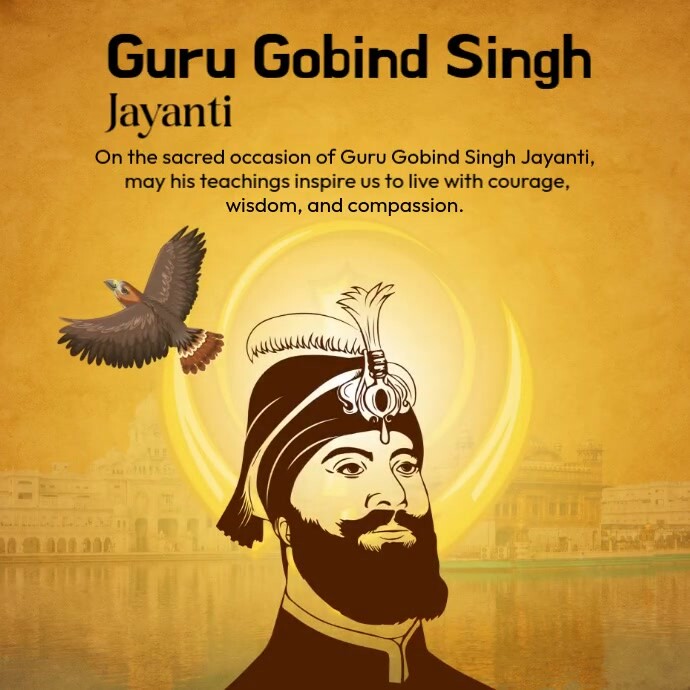Orange Maximalist Guru Gobind Singh Square (1:1) template