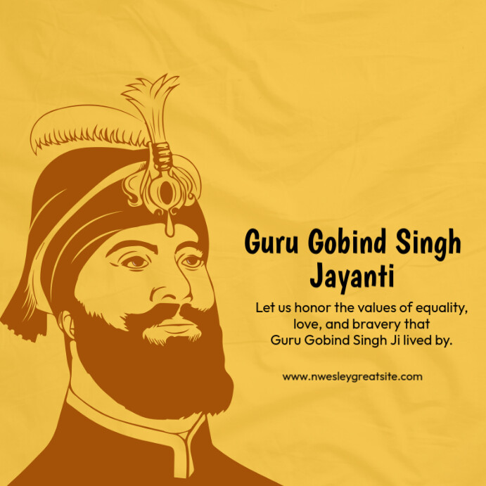 Orange Maximalist Guru Gobind Singh Square (1:1) template
