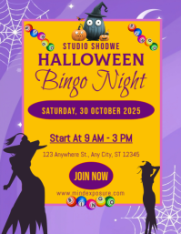 Orange Maximalist Halloween Bingo Night  Flyer (us Letter) template