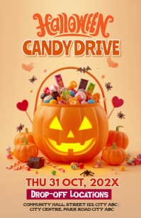 Orange Halloween Candy Drive Boulevardzeitung Template