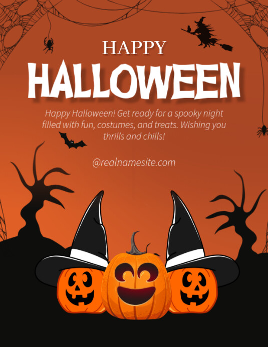 Copy of Orange Maximalist Halloween Card Flyer (us Le | PosterMyWall