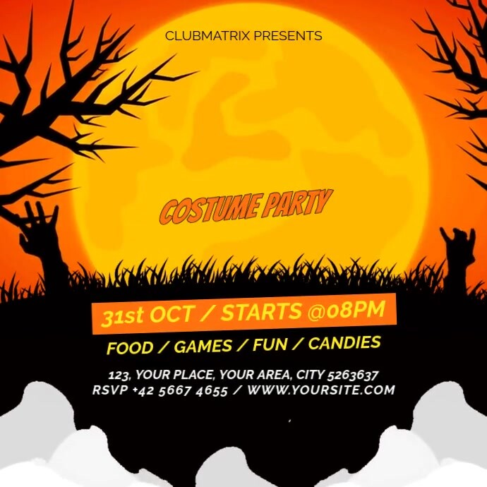 Copy of Orange Maximalist Halloween Costume Party Instagram Post ...