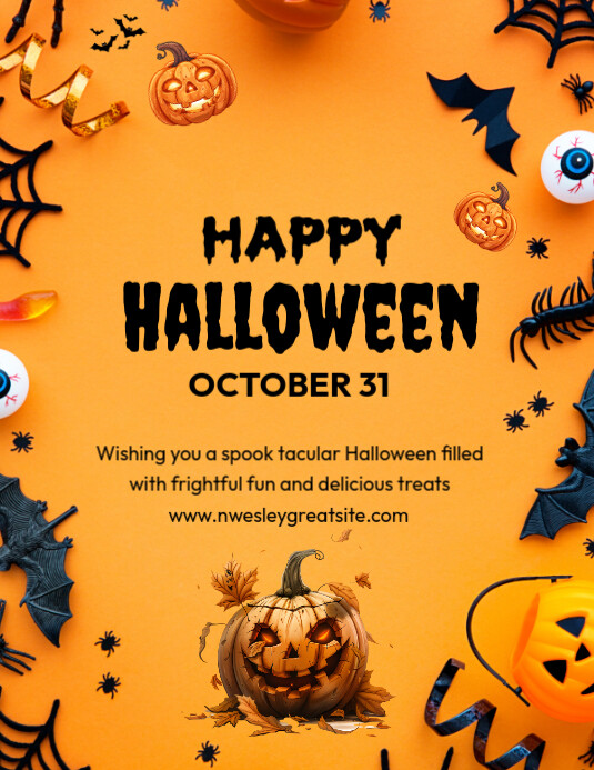 Copy of Orange Maximalist Halloween Flyer (us Letter) | PosterMyWall