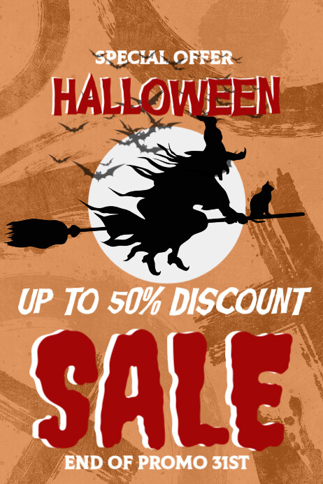 Copy of Orange Maximalist Halloween Flyer Sale Template Poster ...