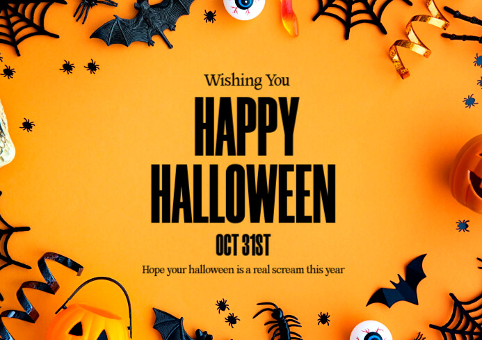 Copy of Orange Maximalist Halloween Flyer Wishes A3 | PosterMyWall