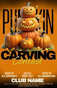 Orange Maximalist Halloween Half Page Wide template