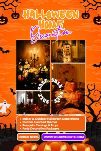 Orange Maximalist Halloween Home Decoration Poster Plakat template
