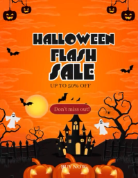 Orange Maximalist Halloween Sale Flyer (us Letter) template
