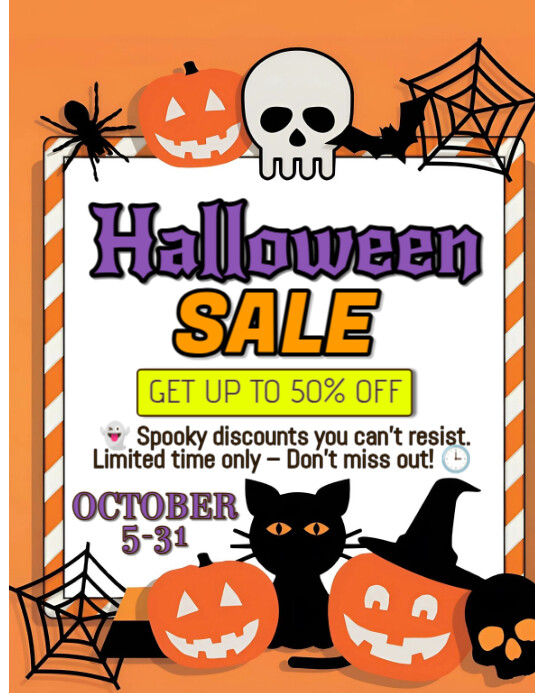Copy of Orange Maximalist Halloween Sale Flyer (us Letter) | PosterMyWall