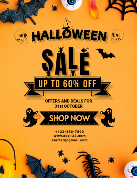 Copy of Orange Maximalist Halloween Sale Flyer (us Letter) | PosterMyWall