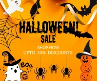 Orange Maximalist Halloween Sale Flyers  Medium Rectangle Mittelgroßes Rechteck template
