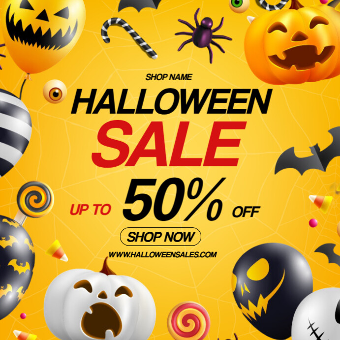 Copy of Orange Maximalist Halloween Sale Instagram Post | PosterMyWall