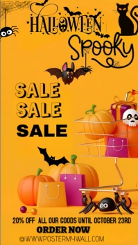 Orange Maximalist Halloween Spooky Sales  Whatsapp Status template