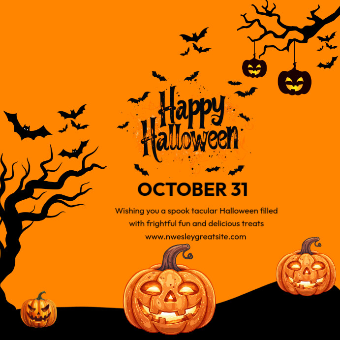 Copy of Orange Maximalist Halloween Square (1:1) | PosterMyWall