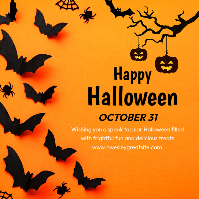 Copy of Orange Maximalist Halloween Square (1:1) | PosterMyWall