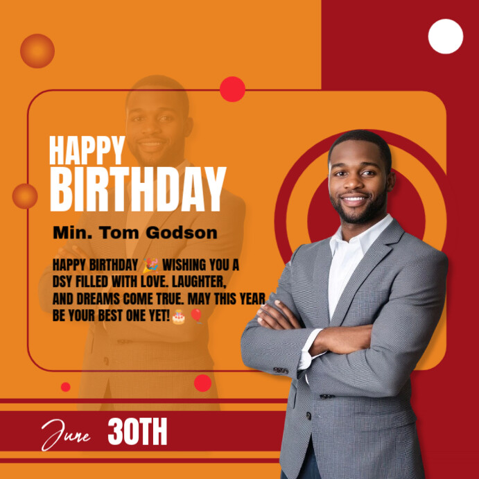 Copy of Orange Maximalist Happy Birthday Flyer Instagram Post ...