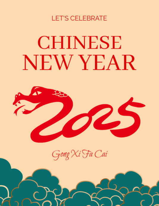 Orange Maximalist Happy Chinese New Year Celebration Flyers Flyer (us ...