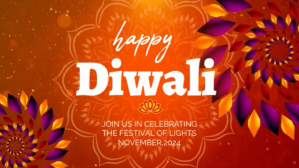Orange Maximalist Happy Diwali Lights Video Design 2024 Template  Digital Display (16:9)