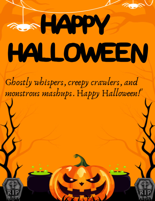 Copy of Orange Maximalist Happy Halloween Flyer (us Letter) | PosterMyWall