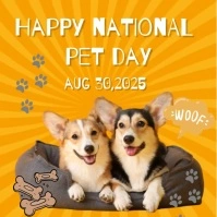 Orange Maximalist Happy National Pets Day  In Instagram-opslag template