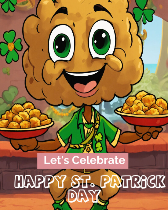 Orange Maximalist Happy St Patrick's  Instagram Portrait template