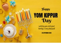 Orange Maximalist Happy Yom Kippure Postcard template