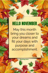 Hello November Poster 2024 Template | PosterMyWall
