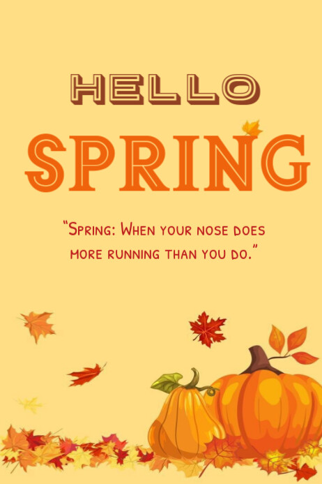 Orange Maximalist Hello Spring 2024 Poster template