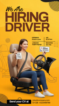 Orange Maximalist Hiring Driver Instagram Story template