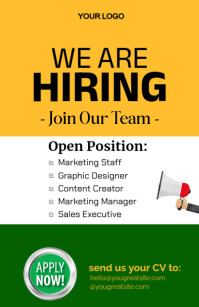 Orange Maximalist Hiring Half Page Wide template