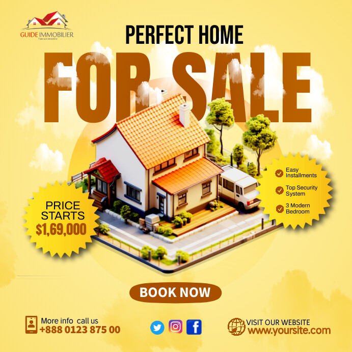 Copy of Orange Maximalist Home Sale Agency Instagram | PosterMyWall