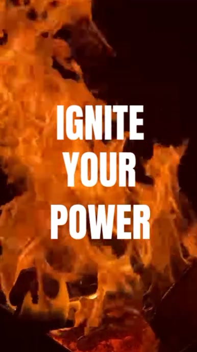 Orange Maximalist Ignite Your Power:let The Flame Within Rise Digital Display (9:16) template