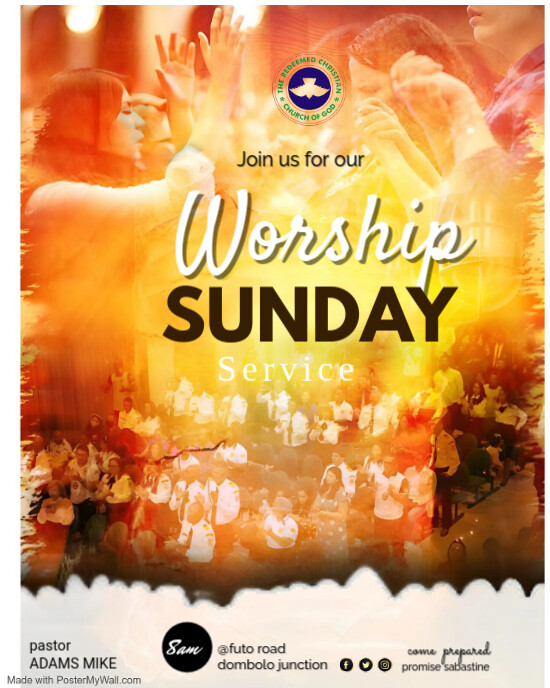 Copy of Orange Maximalist Instagram Portrait Join us for worship flyer ...