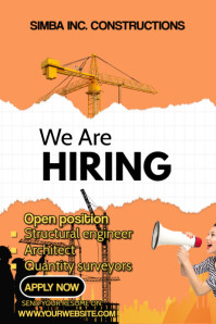 Orange Maximalist Job Ad Poster template